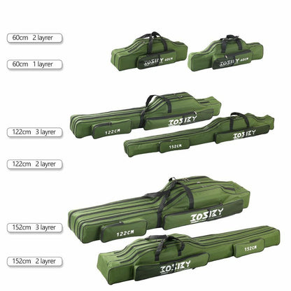 Fishing Rod Storage Bag Oxford Cloth Multifunctional 1/2/3 Layer Large Capacity