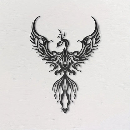 Metal Phoenix Design Hanging Wall Decor, Art Indoor Living Room Wall Decor Home