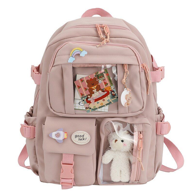 Women Backpacks Waterproof Multi-Pocket Nylon School Student Bag 40*11*30 CM 1PC