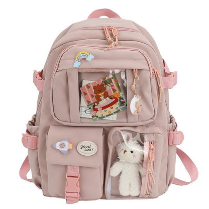 Women Backpacks Waterproof Multi-Pocket Nylon School Student Bag 40*11*30 CM 1PC