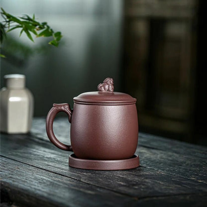 450ml Chinese Yixing Zisha Tea Cup Purple Clay Tea Mug With Strainer Basket Zini