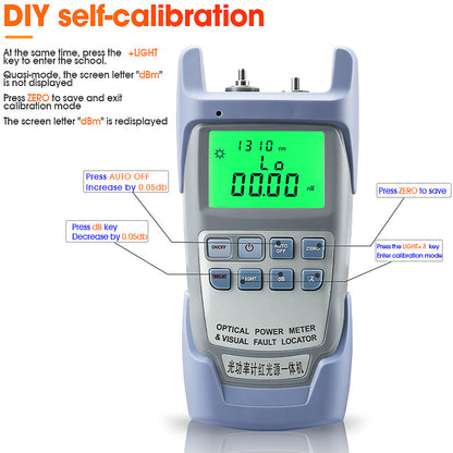 AUA-9A Optical Power Meter with Visual Fault Locator Optic Fiber Tester VFL 20MW