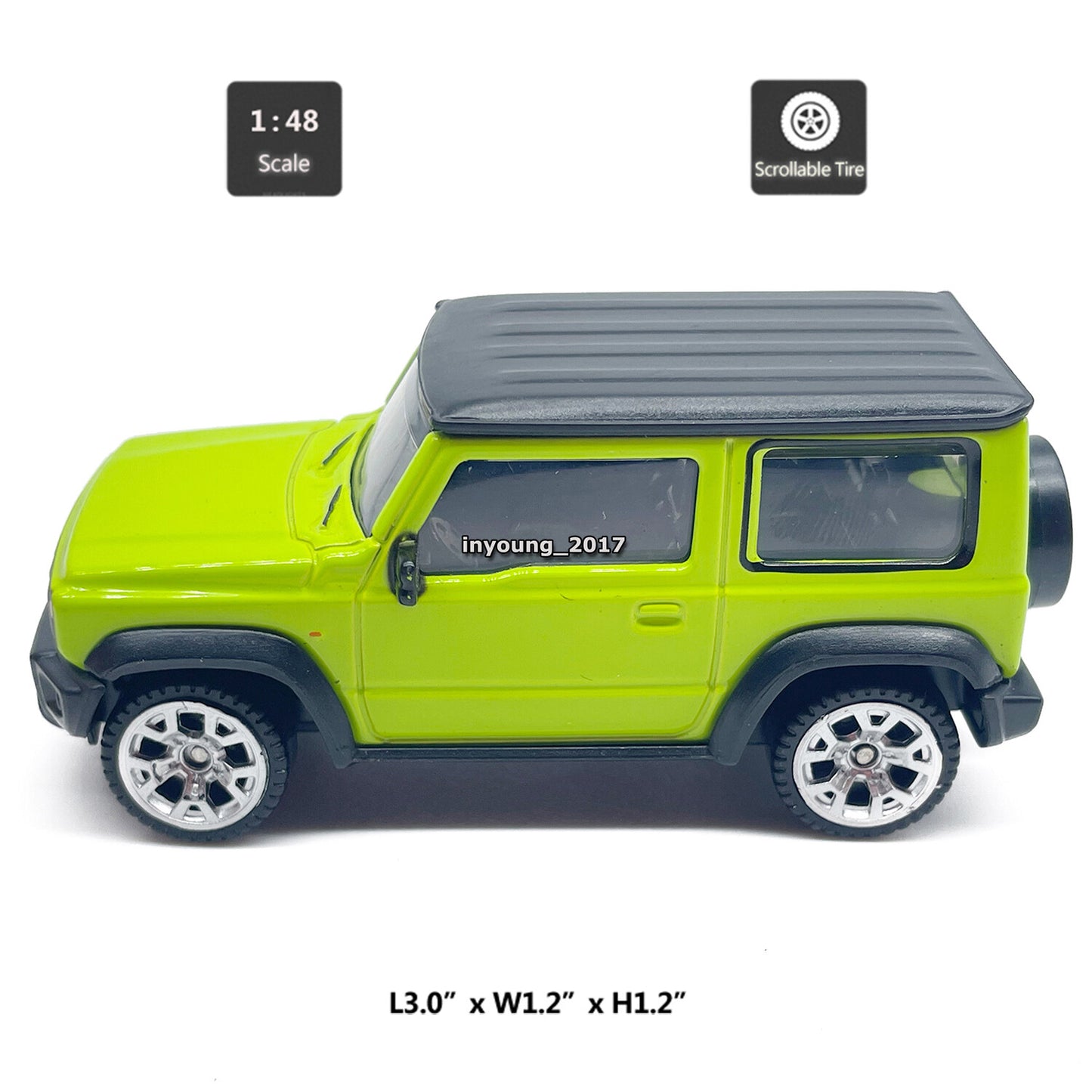1/48 Suzuki Jimny Model Car Diecast Toy Cars Collectible Vehicle for Kids Green