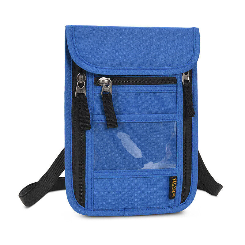 RFID Blocking Passport Holder Travel Card Storage Bag Neck Phone Pouch AntiTheft