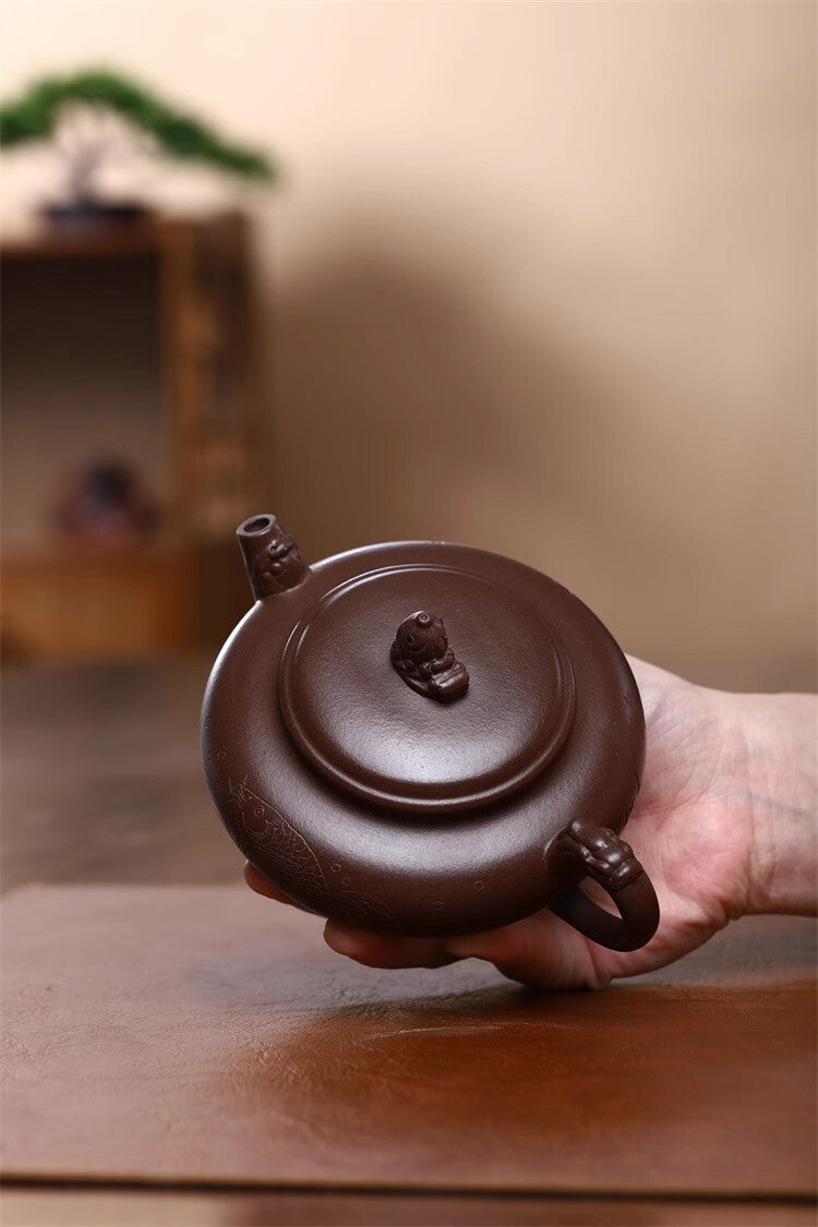 290 ML Chinese Yixing Handmade Zisha Teapot Purple Clay Yunian Gongfu Tea Pot