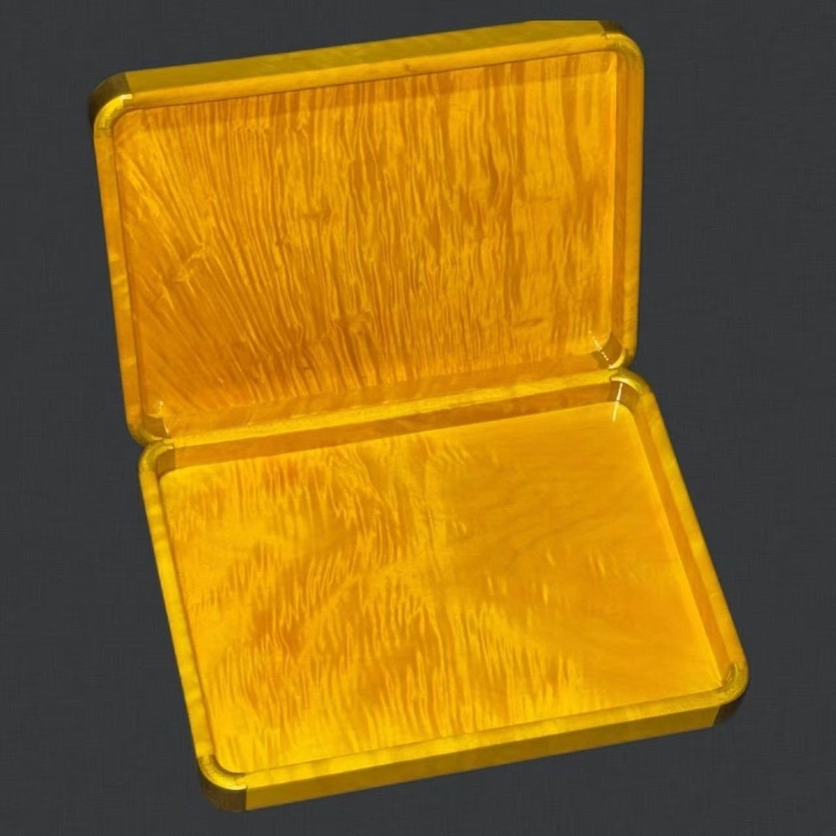 Golden Phoebe Full Water Ripple Tray 30x22x3cm Solid Wood Tea/Candy