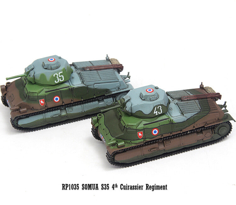 1/72 2Pcs French Soma S35 Medium Tank Model 35+43 Two Tanks