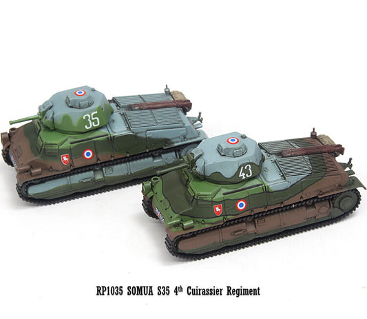 1/72 2Pcs French Soma S35 Medium Tank Model 35+43 Two Tanks
