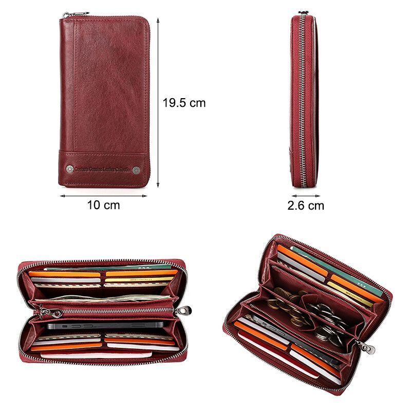 Wallets Genuine Leather Card Holder Purse Zipper Wallet Fashion Clutch Bag 1 PC
