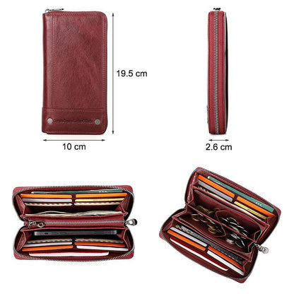 Wallets Genuine Leather Card Holder Purse Zipper Wallet Fashion Clutch Bag 1 PC