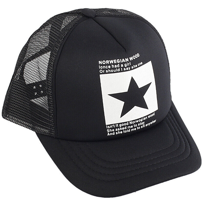 Mens Trucker Hat Mesh Baseball Cap Snapback Adjustable Hip Hop Flat Solid Blank