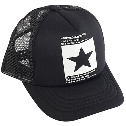 Mens Trucker Hat Mesh Baseball Cap Snapback Adjustable Hip Hop Flat Solid Blank