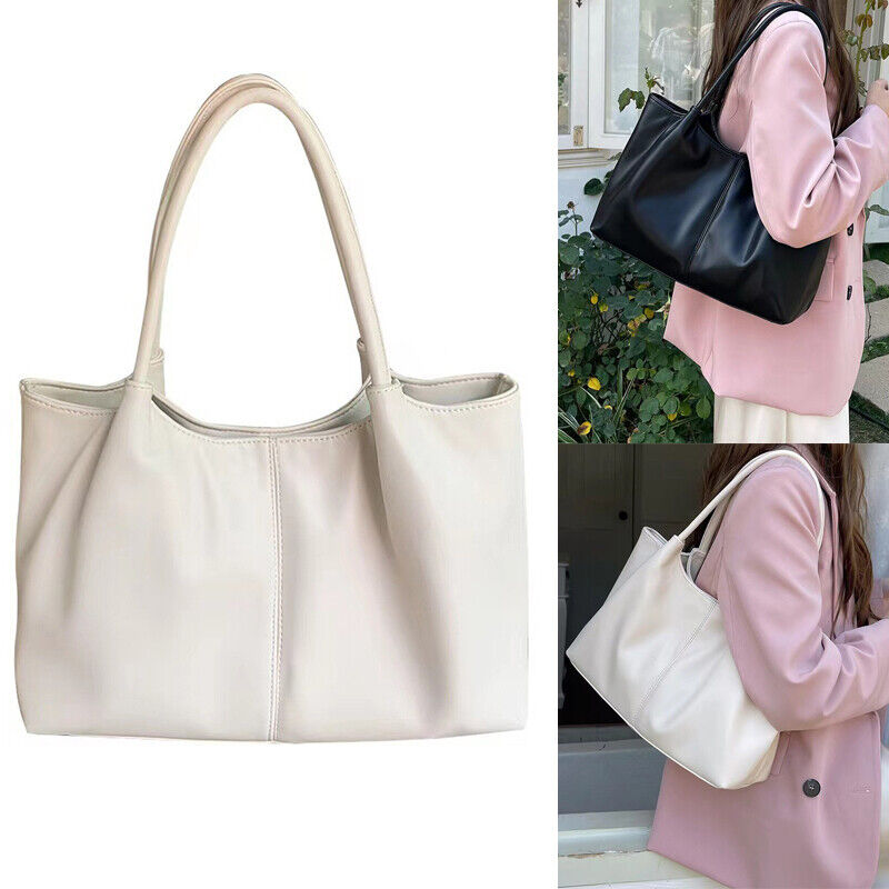 Tote Bag PU Leather Handbags PU Leather Purses Solid Color Retro Fashion 1PCS