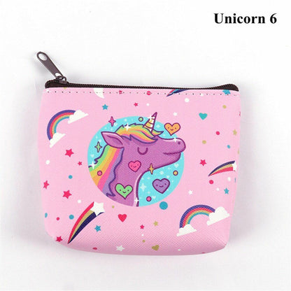 Mini Portable Bags Women Girl Unicorn/Flamingo Printing Coin Purse Holder Wallet