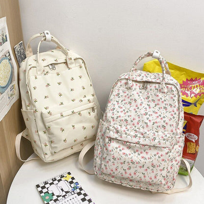 Fashion Cute Floral Student Backpack Book Bags Print Laptop College Backpack Bag
