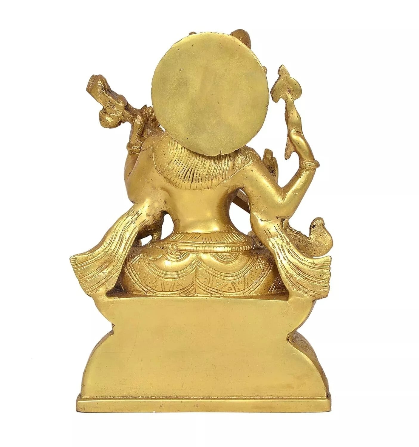 Brass Hindu Goddess of Knowledge Saraswati Idol Statue Figurine Sculpture