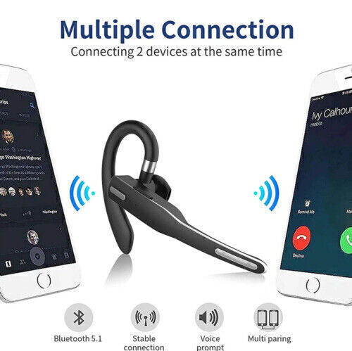 Trucker Wireless Bluetooth 5.1 Earpiece Headset Mic Earbud Noise Cancelling LOT