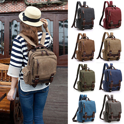 Unisex Canvas Convertible Small Backpack Rucksack Chest Pack Sling Bag Traavel