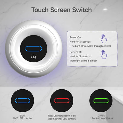 Toothbrush Sanitizer Holder - Smart Toothbrush Holder with Cleaning & Drying