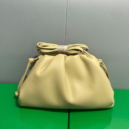 Cow Leather Cloud Bag Shoulder Bag Small Crossbody Dumpling Shape Handbag Clutch