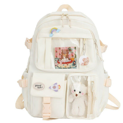 Women Backpacks Waterproof Multi-Pocket Nylon School Student Bag 40*11*30 CM 1PC