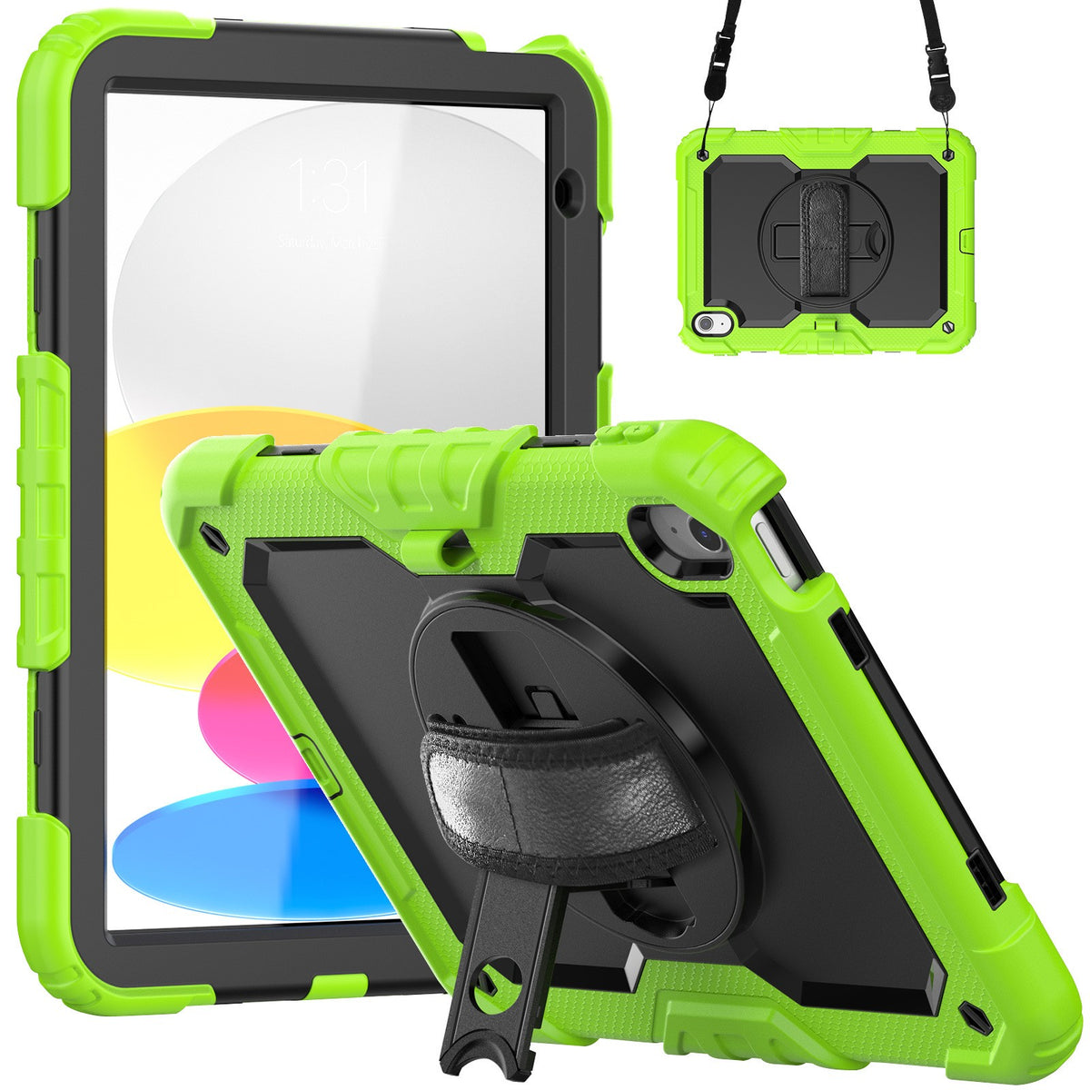 For iPad 10.9 10th 2022 360 rotating silicone shockproof protective case 12color