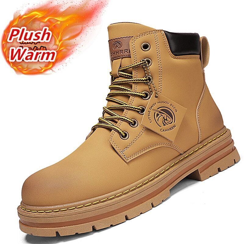 Boots Men Leather Snow Boots Man Shoes Outdoor Ankle Boots Men's Sneakers
