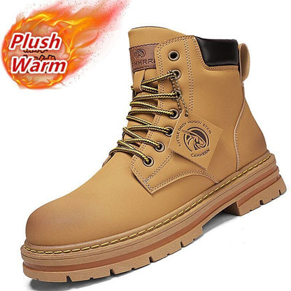 Boots Men Leather Snow Boots Man Shoes Outdoor Ankle Boots Men's Sneakers