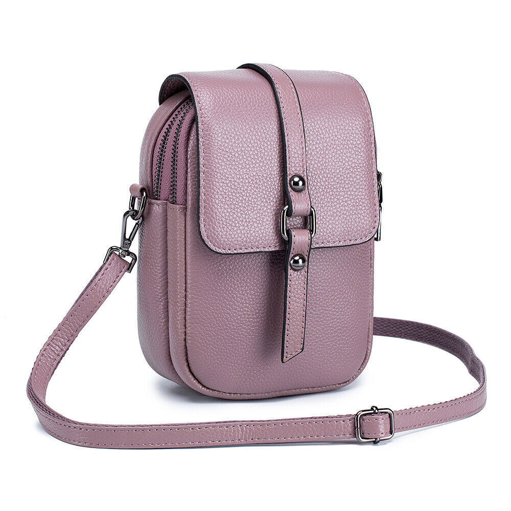 Womens Small Crossbody Bag Genuine Leather Vintage Shoulder Bag Cell Phone Purse