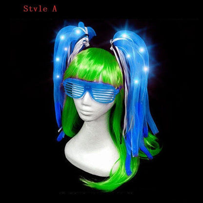 Women Hair Accessories Extension Light Up Braids Crown Bands Pipe Party Costumes