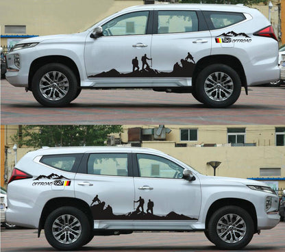 Graphics Mountain Climber Car Sticker Kit For Mitsubishi Pajero Trunk Side Decal