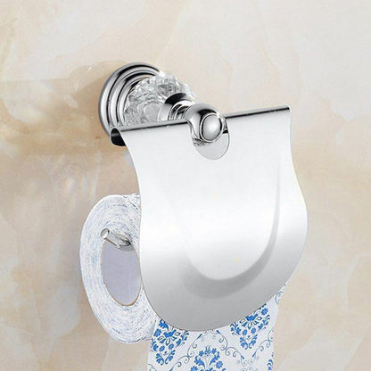 Luxury Crystal Silver Bathroom Accessories Chrome Polished Brass Hardware Sets