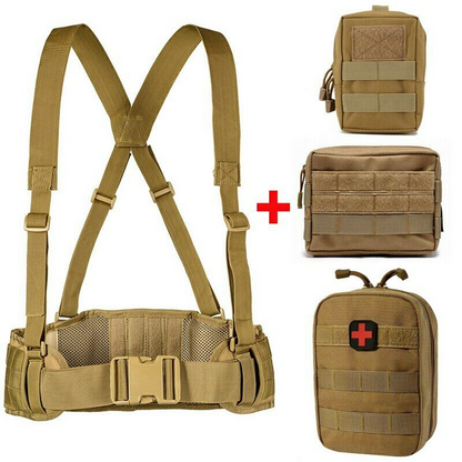Tactical Belt Army Hunting Waist Support Waist Bag Carrier Adjustable SoftPadded
