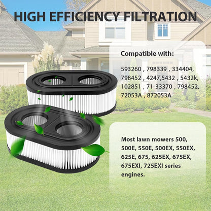 3PCS Air Filter Kits for Briggs And Stratton 798452 593260 5432 5432K Lawn Mower