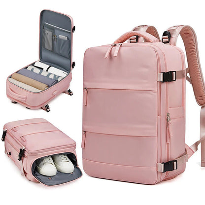 Women Backpack 15.6inch Girl School Backpack Shoe Bag Travel Backpack
