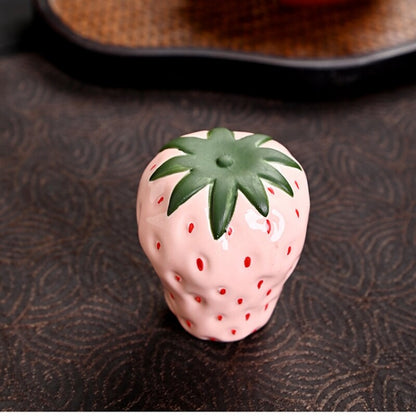 Creative Tea Pet Holder For Lid Of Gaiwan Tea Pot Porcelain Strawberry Design