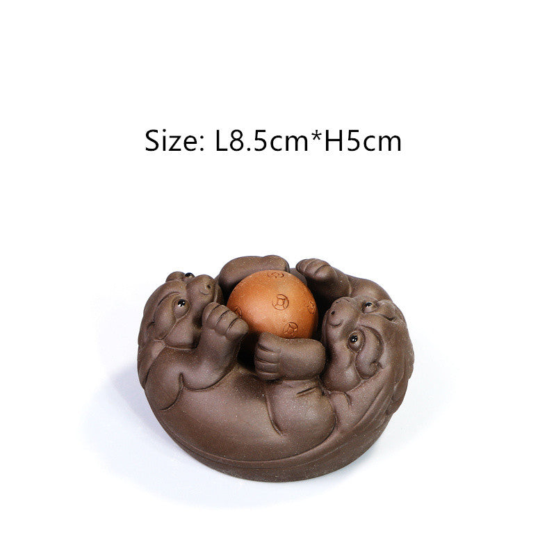 Chinese Handmade Tea Pet Statue Historical Figurine Monk Tea Play Yixing Zisha