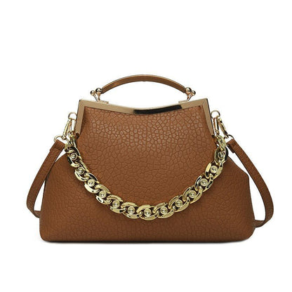 Handbag Mental Handle Pleated Shell Bag Clutch Purses Crossbody Bags 28*20*7 CM