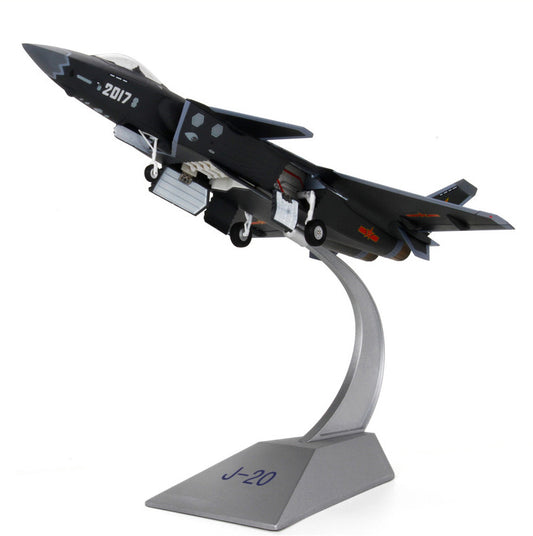 1:48 45CM J-20 2017 Stealth Fighter Jet Airplane Diecast Military Aircraft Model