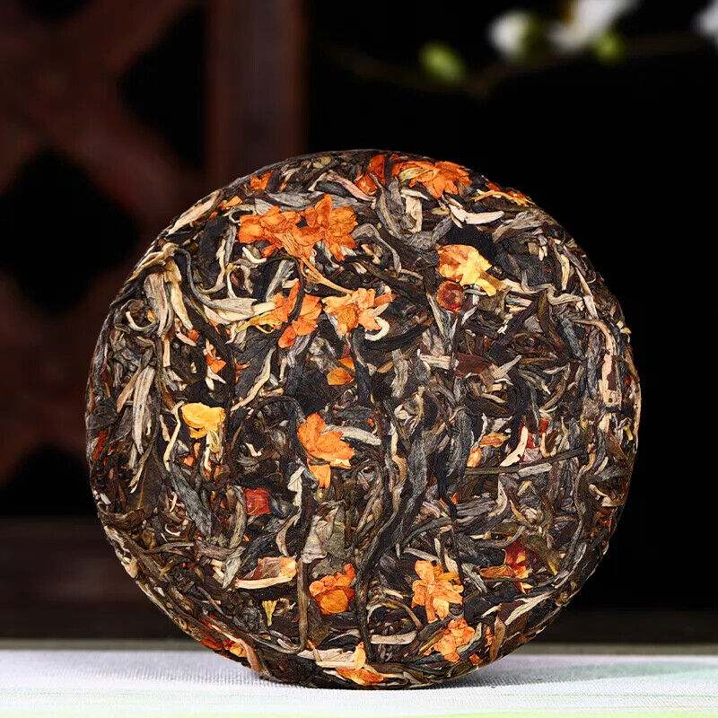 Yunnan Puerh Tea Raw Tea Cake Tea Jasmine Green Cake 200g Raw Puerh Jasmine