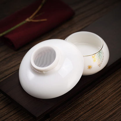 Porcelain Dehua Tea Strainer Tea Filter Tea Separator Kung Fu Tea Set
