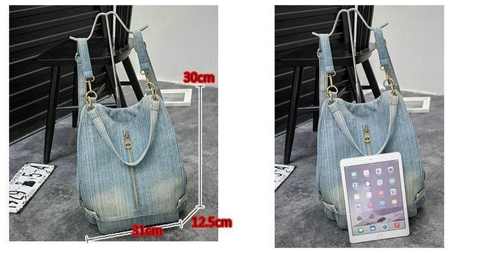 Backpack Big Multifunctional Shoulder Bag Travel Bags Rucksack Blue 30*31*12.5CM