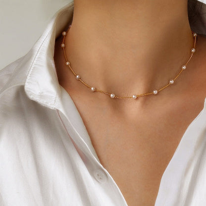 Fashion Pearl Choker Chain Necklace Women Weddings Charm Party Gift