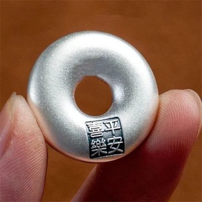 Pure Silver Handcarved Six-Character Mantra Pendant Amulet Necklace Jewelry