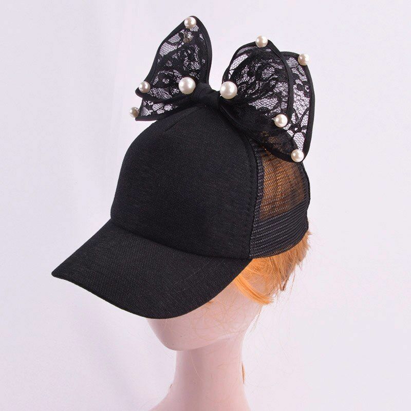 Baby Hats Spring Summer Girl Baseball Caps Glitter Rabbit Ear Pearl Sun Children