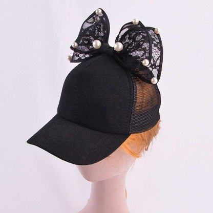 Baby Hats Spring Summer Girl Baseball Caps Glitter Rabbit Ear Pearl Sun Children