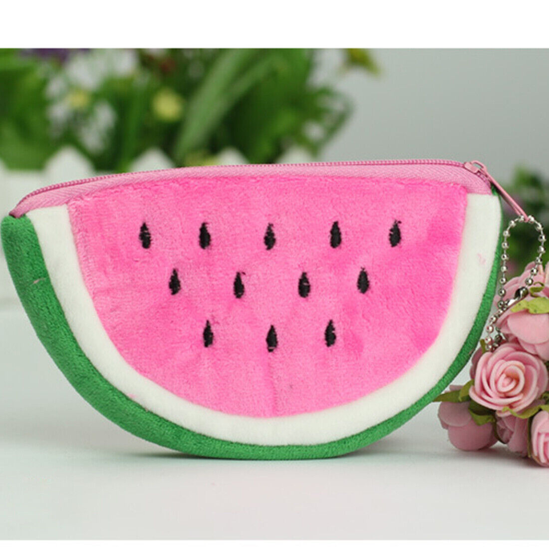 Women Soft Plush Fruit Coin Wallet Phone Bag Wallet Purse Zipper Handbag
