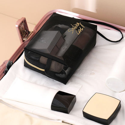 1PC Makeup Bags Cosmetics Mesh Pencil Case Cosmetic Brushes Lipstick Storage Bag