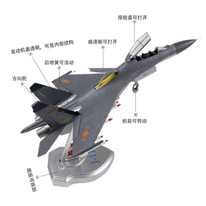 1:60 38CM China J-11B Fighter Airplane Diecast Military Aircraft Plane Model