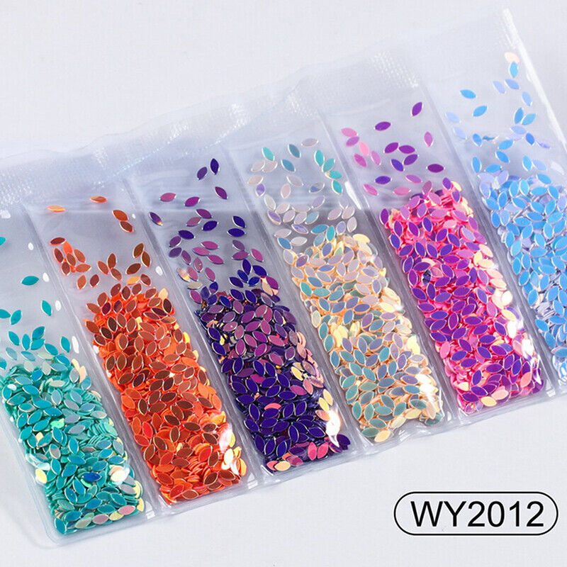 6 grids/bag Nail Art Sequins Colorful Nail Polish Flakes Foils For ManicurSE